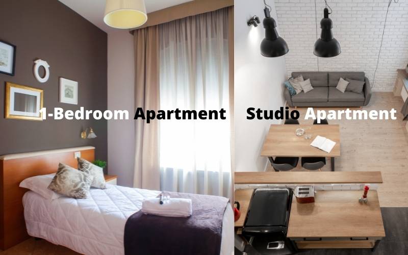 one bedroom apartment vs studio apartment